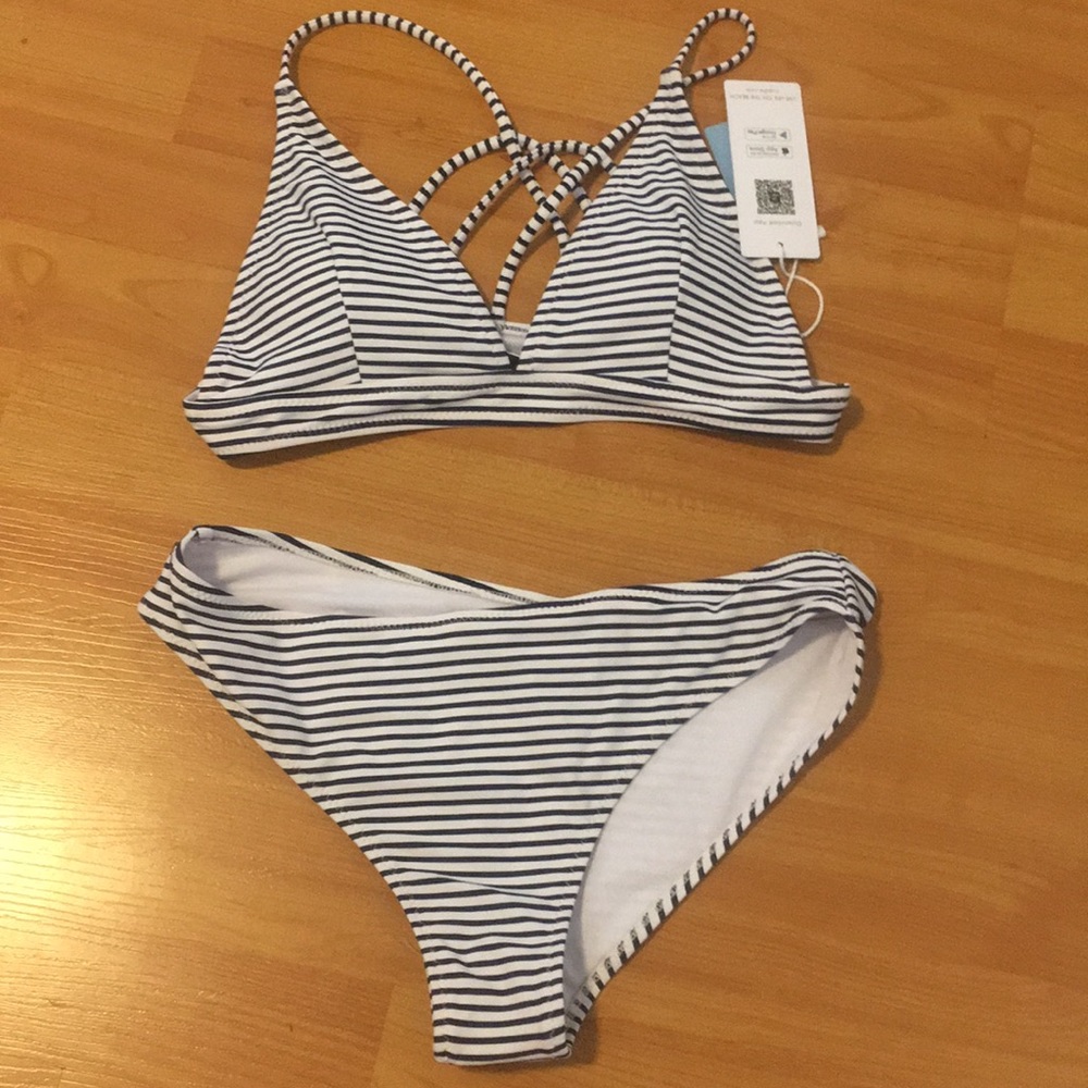 Brand new striped bikini
